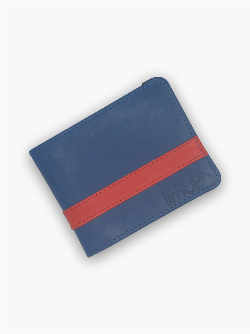 Crazy Leather Wallet - Blue Red